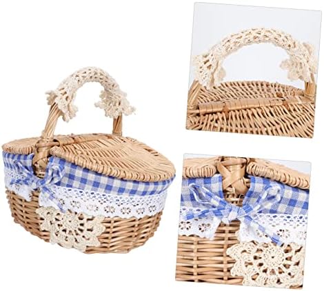 Cesta de hanabass com cesta de armazenamento de cobertor de tampa cesta para frutas cestas ao ar livre cesta de cesta de cesta de casamento