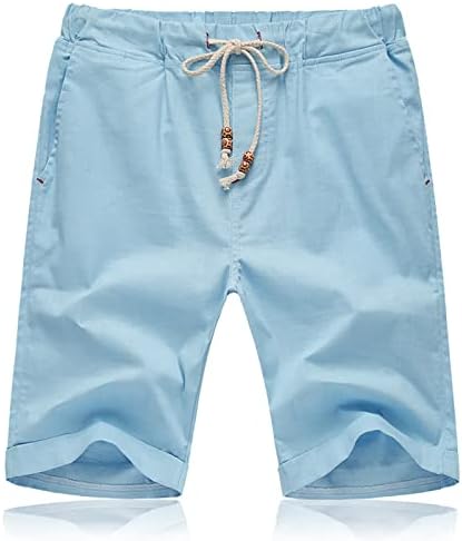 Dudubaby masculino de cintura elástica masculino de verão moda ao ar livre básica de shorts casuais de secagem rápida e respirável