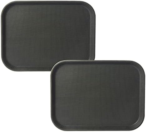 Curta 2-Pack Restaurant Grates não deslizam bandejas, NSF, 16 polegadas x 12 polegadas, plástico de borracha de borracha