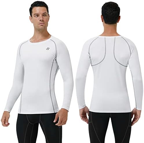 Camisas de compressão de Runhit para homens de manga longa Legal e treino atlético seco camiseta camiseta de pesca camisas de sol esportes