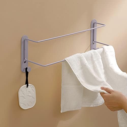 Jomgeroz Towel Rack Rack sem chuveiro Acessórios do banheiro Organizador de parede dobrável cabide gancho da prateleira de armazenamento
