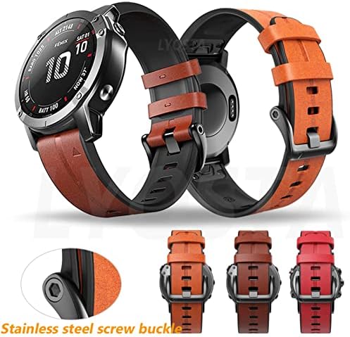 Bandkit Leather Watch Band para Garmin Fenix ​​5/5x/5s mais 6/6x/6s Pro 945 935 3 hr D2 Smart Bracelet 22 26mm Strapa de