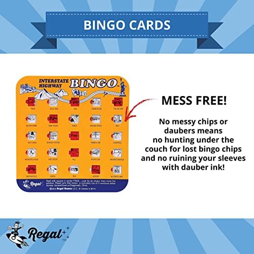 Jogos Regal - Conjunto de Bingo de Viagem Interestadual Original - Cartões de Bingo de Viagem para Facações Familiares,