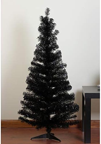 Árvore de Natal Artificial de Tinsel Black Tinsel de 4 'x 24