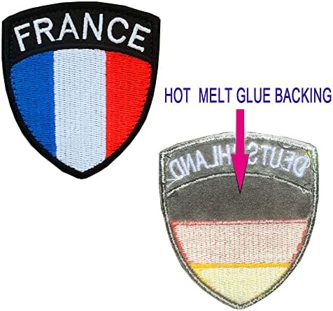 2 PCs France Shield Bandeira Bordeira Bordada Apliques Ferro Em Sew On Gaule Français Shield National emblem