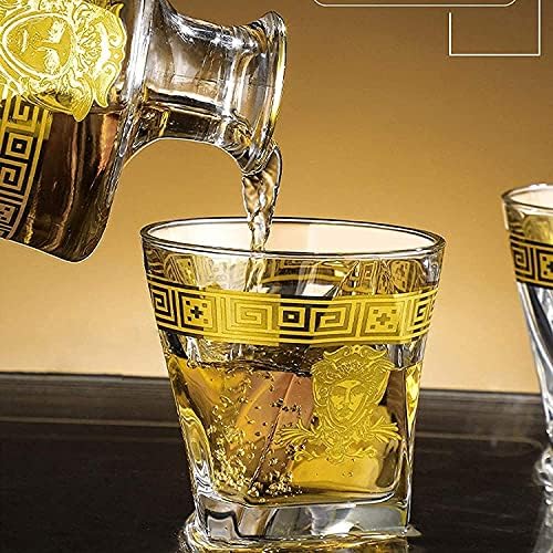 Whisky Decanter Personalidade Decanter de vinho e copos Definir uísque de pano Antere