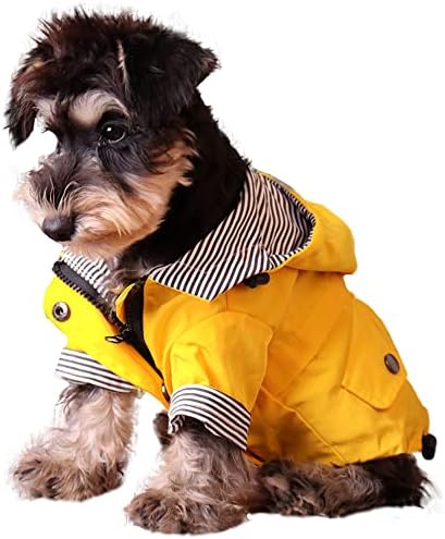 Zipper de cachorro Capa de chuva Pet impermeável com capuz de algodão macio forro de punção de punção de vento quente Poncho de chuva quente