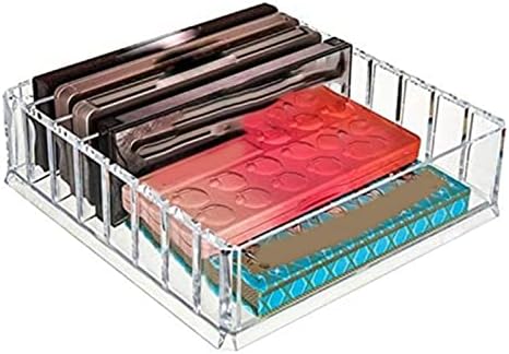 Caixa de armazenamento Soovi Caixa de armazenamento vertical transparente Caixa de armazenamento 8 Grid Stand Stand Makeup Organizer Jóias de coleta de joias
