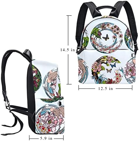 Mochila VBFOFBV para mulheres Laptop Backpack Backpack Bolsa Casual, Flor Japanesa de Borboleta Retro Butterfly