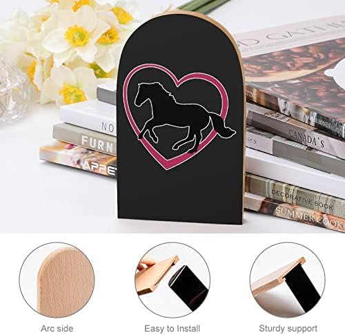 Galloping Horse with Heart Books Books Print Wood Livro termina para Shelve pack de 1 par