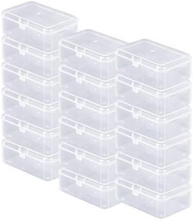 Rocutus 24 Pacote pequenos recipientes de armazenamento de plástico transparente com tampas, caixa de armazenamento