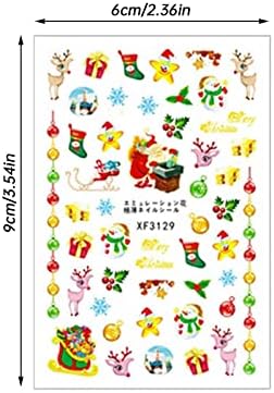 Adesivos de unhas de Natal Conjunto de cores variadas de lençóal de pregos de natal