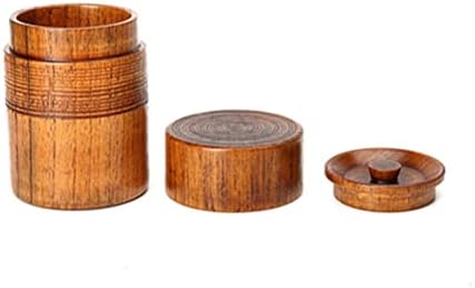 Diretas de armazenamento de alimentos Doitool com tampas, 1pc clássico de vedação de madeira Tambor de chá selado