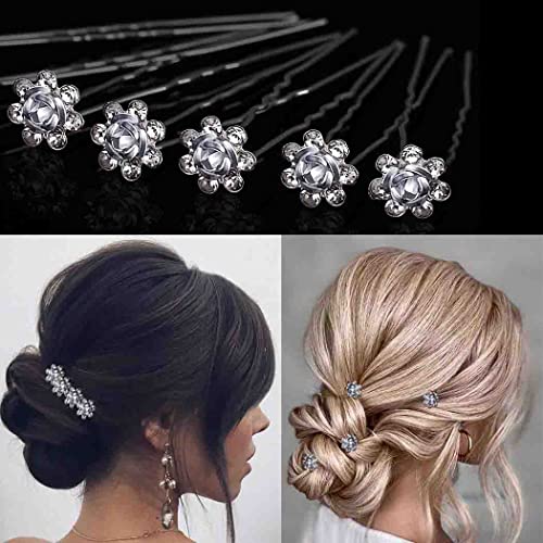 40pcs pinos de cabelo de casamento de noiva, betterjonny cristal pérola flor barretas clipes de cabelo em forma de U para casamentos