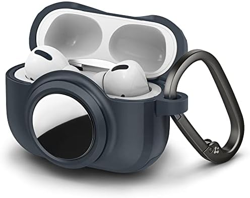 Duo da armadura de tags de spigen projetada para a tampa da caixa AirPods Pro e da caixa de ar com chaveiro [Proteção Sólida