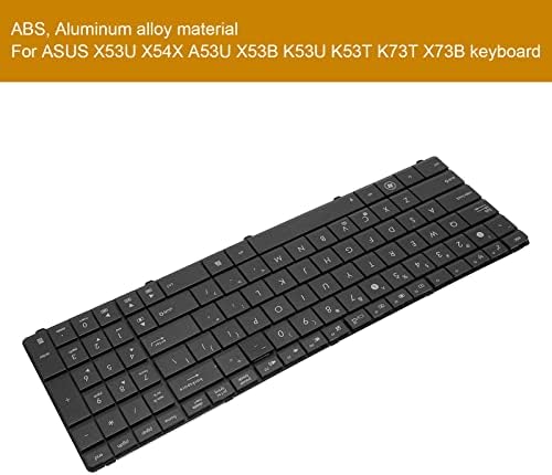 Teclado Ashata compatível com asus x53u x54x a53u x53b k53u k53t k73t x73b laptop da série, 102 chaves, layout dos EUA, preto