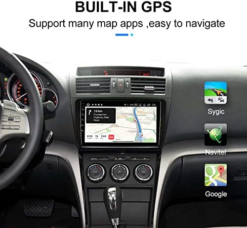Android 10.0 GPS NAVUGATION RÁDIO RÁDIO DE 9 polegadas Touch Screen Multimedia Player, para Mazda 3 2004-09 Suporte Bluetooth/Roda