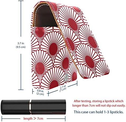 Pouca de batom de batom de chrysanthemum de estilo japonês simples com suporte de batom de espelho para mini bolsa de cosmética da bolsa