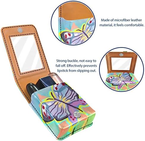 Caixa de batom de Oryuekan, bolsa de maquiagem portátil fofa bolsa cosmética, organizador de maquiagem do suporte do batom, bela floresta de borboleta