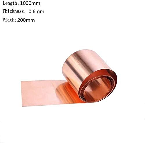 Folha de cobre de alumínio de cobre de metal com folha de metal de cobre Cu de cobre 0. 5x200x1000mm para artesanato aeroespacial,