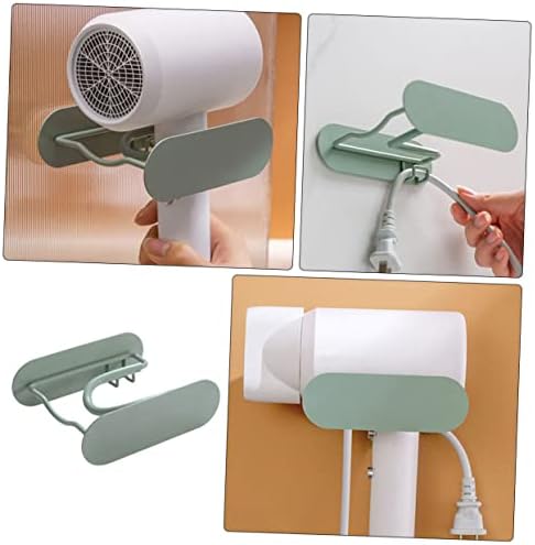 Housoutil 1pc Rack de secador de cabelo pendurado prateleiras de armazenamento banheiro Roupa de parede Roupa Rack de