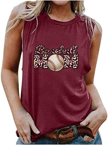 Tanque de beisebol Tampo feminino Moda Fashion Baseball Crewneck Vest Tees de verão Novidade de letra impressão de camisa sem mangas