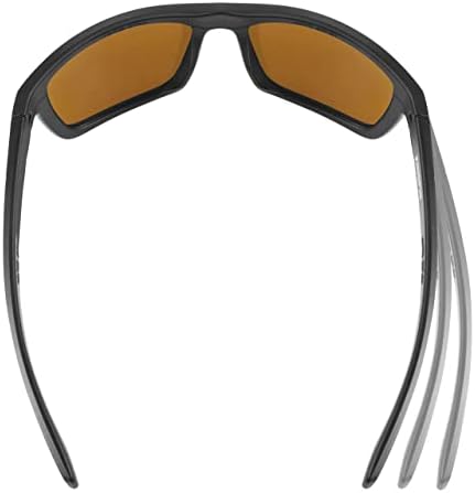 Wiley X WX Kingpin Cativará óculos de sol polarizados, óculos de segurança para homens e mulheres, proteção dos olhos UV para atirar, pescar, andar de bicicleta e esportes extremos, molduras pretas foscas, lentes coloridas de espelho de bronze