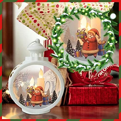 Mini decoração de mesa leve Velas de Natal Led Led Christmas Vintage para o Natal com Decoração de vela de chá de chá LED e pendura