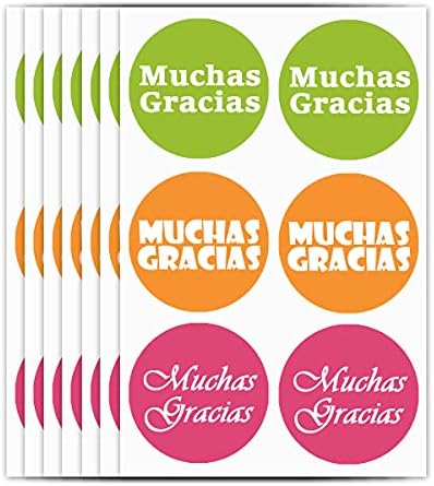 Etiqueta de adesivos de agradecimento espanhol para a festa de chuveiro de noiva de casamento, adesivos de 1,5 polegadas,