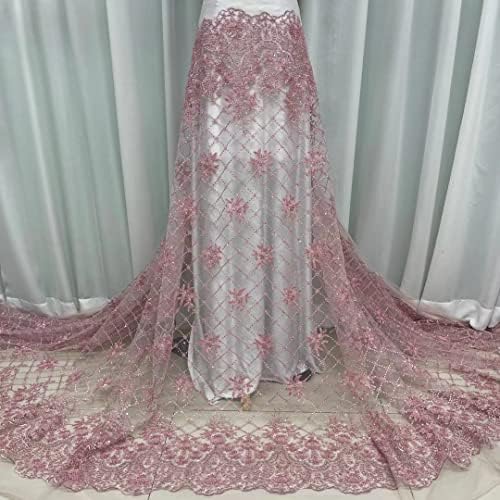 S3lcraft Luxury Africano Fabric Faixa de renda francesa Mesg Lace Lace com contas renda de malha nigeriana para costurar tecido africano