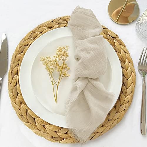 Pacote de pacote branco guardanapos de pano branco, guardanapos de jantar pano com margem de marquinhos, guardana