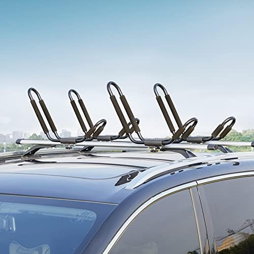 Maxsough 2 pares J-barra Carrier de caiaque caiaque Kayak Rack para pranchas de canoas SUV SUV SUV SUV SUV TOP TOP TELH