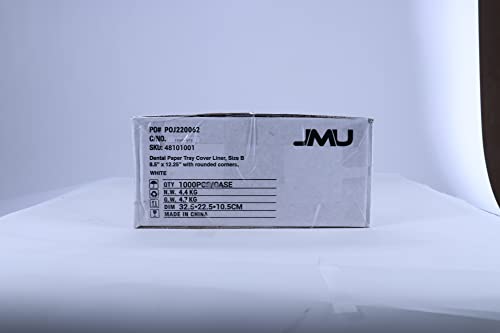 Lineador de tampa da bandeja de papel odontológico JMU, tamanho B 8,5 x 12,25, com cantos arredondados, 70g, 1000pcs/estojo, branco