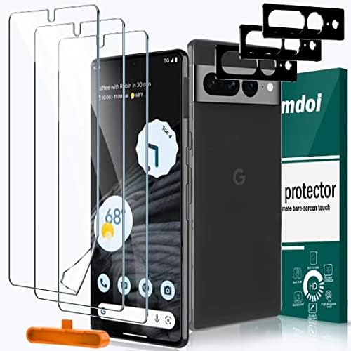 [3+3 pacote] Milomdoi para Google Pixel 7 Protector de tela Pro [Not Glass] 3 Pacote Acessórios flexíveis para filmes TPU com 3