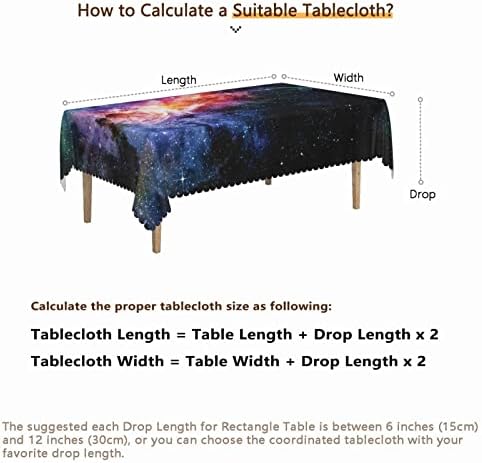 Padrão de espaço externo Toleta de mesa 60x120 polegadas, roupas de mesa de retângulo para mesas de 8 pés-Roupas de mesa