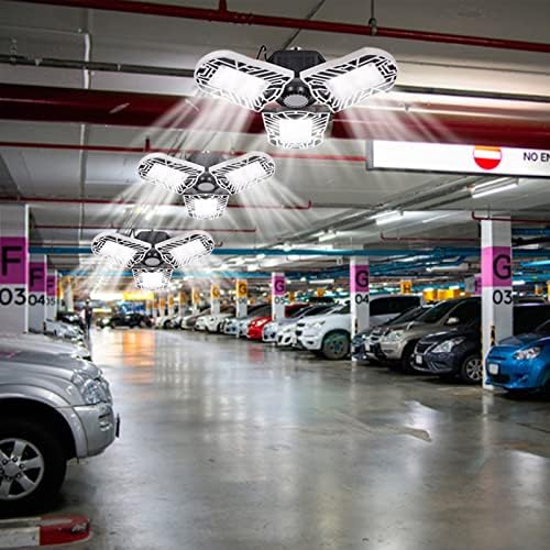 Luzes de teto de garagem LED com 3 painéis ajustáveis, luzes de teto de garagem Ultra Bright de 6000lm, luzes de deformação de LED