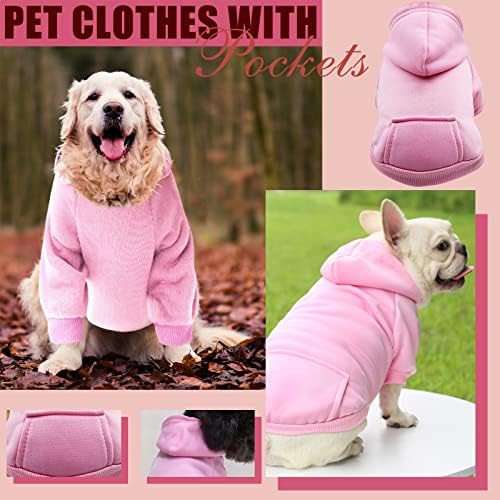 Hoodie de cachorro com bolso - outono de suéter quente de lã para cães de cachorro para cães médios pequenos, moletom de gato de estimação