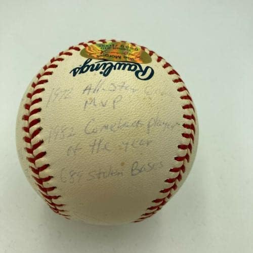 Joe Morgan assinou muito inscrito na carreira Stat Baseball Reggie Jackson Coa - Bolalls autografados