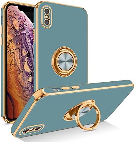 BENTOBEN iPhone XS Max Case, capa de telefone iPhone XSmax, Slim Fit Fit Spirly Kickstand Ring Holder Design Proteção