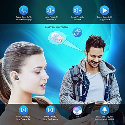 Volt Plus Tech sem fio V5.1 Pro fones de ouvido compatíveis com Micromax Bolt D320 IPX3 Bluetooth Touch Impermevedor/Surra Sweat/Redução