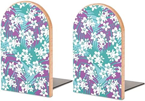 Belo livro floral Bouquet Livros de Livros de madeira estampa decorativa Ends para Shelve pack de 1 par