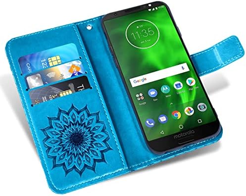 Caixa de telefone para Motorola Moto G6 Casos de carteira com tela de vidro temperado Coloque de couro para lasca de tampa do