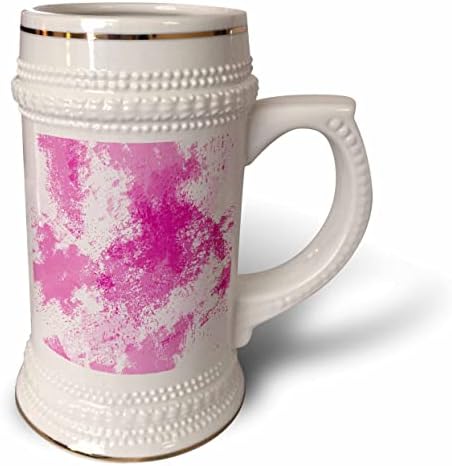 3DRose Modern Pink e White Image of Paint Splatter Abstract - 22oz Stein caneca