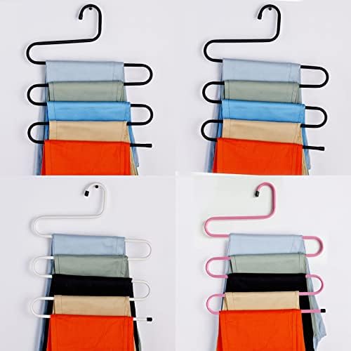 cabides de calças Lesiega Iron S Shape Rack Rack Hanger com organizador de armazenamento de armário de design anti-deslizamento para calças, jeans, calças, vestidos, lenço