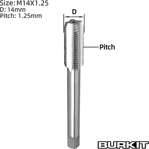 Burkit M14 x 1,25 Treque Toque em Mão direita, HSS M14 X 1,25 Máquina de Máquina de Flutada reta