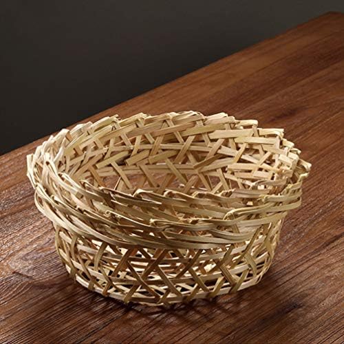 Cesta de vime hemotão cesta redonda cesta feita artesanal de armazenamento cesto de cesta de cesto de doces de doces cesto de cesta