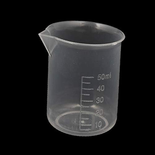 X-DREE 5 PCS 50ML Laboratório School Transparente Recipiente de líquido de líquido Medindo copo de copo (Becher della