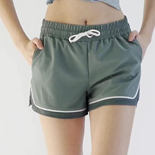 Lehoziheq shorts de ioga para shorts de treino atlético de alongamento feminino