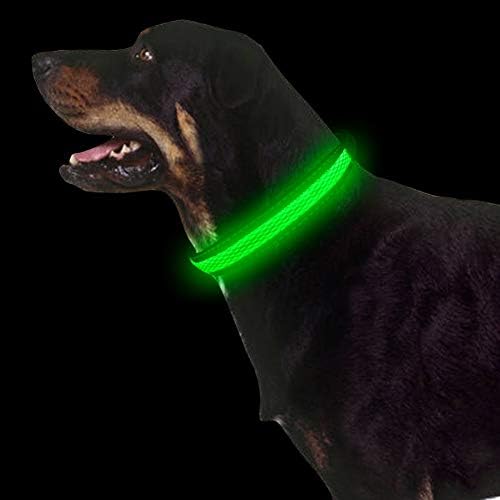 Colarinho de cachorro de Warbriie, gola de cachorro recarregável USB com colares de cães de nylon reflexivo ajustáveis ​​para