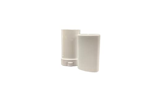 Recipiente de desodorizante oval branco - vazio - .50 onça - Twist -up Reabilable Plástico Tubo para desodorantes DIY - Artesanato